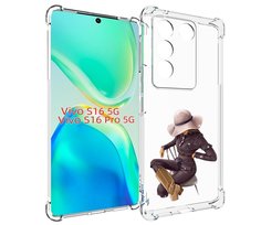 Чехол MyPads загадочная-девушка-в-костюме женский для Vivo S16 5G / S16 Pro 5G / V27 / ...