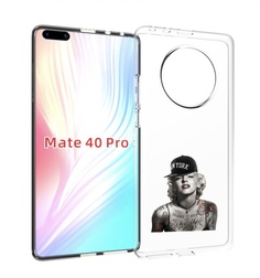 Чехол MyPads Мерлин Монро с тату женский для Huawei Mate 40 Pro (NOH-NX9)