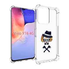 Чехол MyPads девушка в маске с топорами рисунок для Vivo Y16 4G/ Vivo Y02S