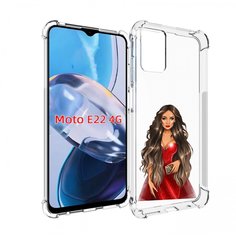 Чехол MyPads девушка-в-вечернем-платье женский для Motorola Moto E22 4G / E22i 4G