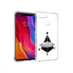 Чехол MyPads Tocco для Xiaomi Mi 8 Lite черно белая летающая тарелка (PT119514.309.679)