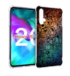 Чехол бампер MyPads стикеты в тени для Honor 20