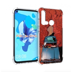 Чехол бампер MyPads машина мчится с дымком для Huawei P20 Lite (