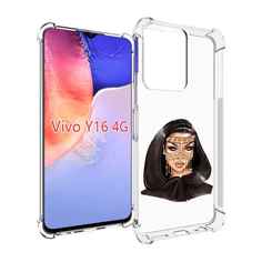 Чехол MyPads девушка-в-золотой-маске для Vivo Y16 4G/ Vivo Y02S