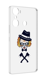 Чехол MyPads девушка в маске с топорами рисунок для Infinix Hot 12 Pro