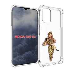 Чехол MyPads леопардовое платье женский для Nokia G60 5G