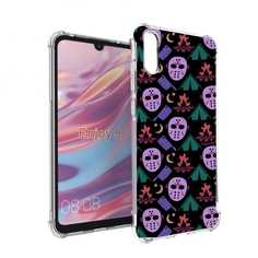 Чехол бампер MyPads фиолетовые маски для Huawei Enjoy 9