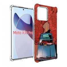 Чехол MyPads машина мчится с дымком для Motorola Moto X30 Pro