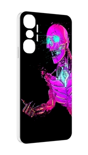 Чехол MyPads скелет-робот-фиолетовый для Infinix Hot 20 4G