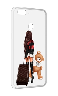 Чехол MyPads девушка-с-модным-чемоданом женский для Oppo Realme 2
