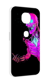 Чехол MyPads скелет-робот-фиолетовый для Motorola Moto G5S (XT1799-2)