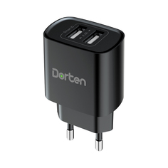 Сетевое зарядное устройство Dorten 2-Port USB Smart ID Wall Quick Charger 12W 2.4A Black