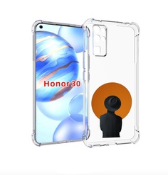 Чехол бампер MyPads парень в шляпе в оранжевом кружке для Honor