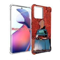 Чехол MyPads машина мчится с дымком для Motorola Moto S30 Pro