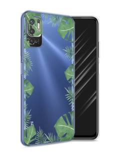 Чехол Awog на Xiaomi Redmi Note 10T/Note 10 5G/M3 Pro "Листья папоротника рамка"