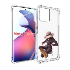 Чехол MyPads загадочная-девушка-в-костюме женский для Motorola Moto S30 Pro