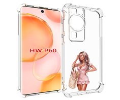 Чехол MyPads Девушка-в-мини-платье женский для Huawei P60