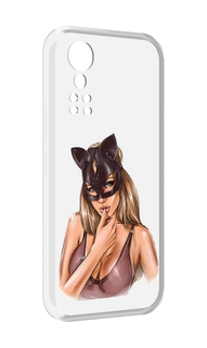 Чехол MyPads девушка-в-купальнике-с-маской-кошки женский для ZTE Axon 30 5G / Axon 30S