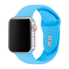 Ремешок силиконовый для Apple Watch 40мм, голубой No Brand