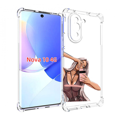 Чехол MyPads девушка-в-прозрачной-одежде для Huawei Nova 10