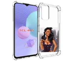 Чехол MyPads нарисованная-девушка-в-фиолетовом-платье женский для TCL 405
