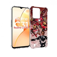 Чехол MyPads Тони-Старк-и-костюмы для OPPO Realme C31