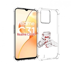 Чехол MyPads Любовный-стакан для OPPO Realme C31