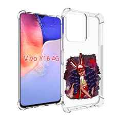 Чехол MyPads девушка-с-текучей-маской женский для Vivo Y16 4G/ Vivo Y02S