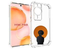 Чехол MyPads парень в шляпе в оранжевом кружке для Huawei P60