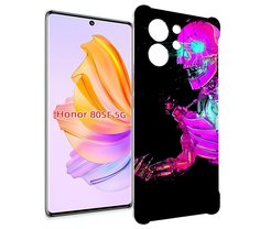 Чехол MyPads скелет-робот-фиолетовый для Honor 80 SE