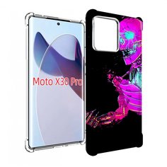 Чехол MyPads скелет-робот-фиолетовый для Motorola Moto X30 Pro
