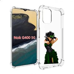Чехол MyPads девушка-в-модном-длинном-платье женский для Nokia G400 5G