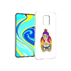 Чехол MyPads Tocco для Xiaomi Redmi Note 9 Pro девушка в татуировках с короной