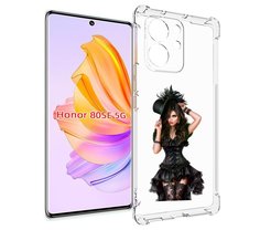 Чехол MyPads стройная-девушка-в-черном-платье для Honor 80 SE