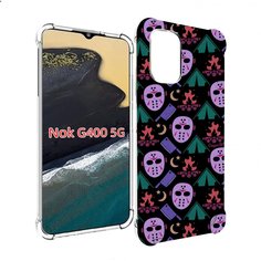 Чехол MyPads фиолетовые маски для Nokia G400 5G