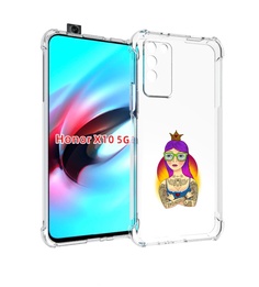 Чехол MyPads девушка в татуировках с короной для Honor X10