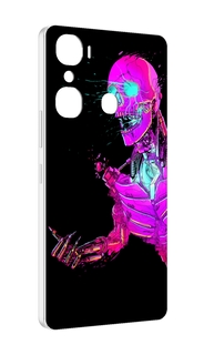 Чехол MyPads скелет-робот-фиолетовый для Infinix Hot 12 Pro