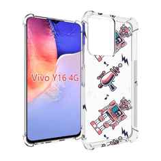 Чехол MyPads мини-роботы для Vivo Y16 4G/ Vivo Y02S