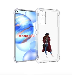 Чехол бампер MyPads девушка-в-клетчатом-пальто для Honor 30 (BMH