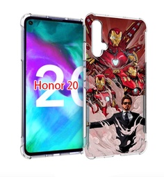 Чехол бампер MyPads Тони-Старк-и-костюмы для Honor 20 Honor