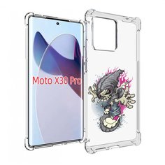 Чехол MyPads нарисованный скелет на скейт борде для Motorola Moto X30 Pro