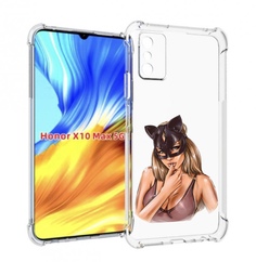 Чехол MyPads девушка-в-купальнике-с-маской-кошки женский для Honor X10 Max