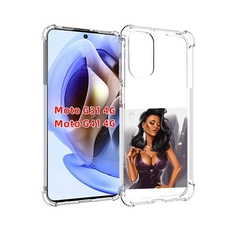 Чехол MyPads нарисованная-девушка-в-фиолетовом-платье женский для Motorola Moto G31 4G