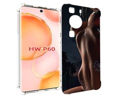 Чехол MyPads белые-татуировки-на-теле для Huawei P60