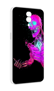 Чехол MyPads скелет-робот-фиолетовый для Blackview BV7200