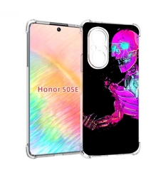 Чехол бампер MyPads скелет-робот-фиолетовый для Honor 50 SE прот