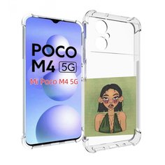 Чехол MyPads девушка-с-каре-и-тату для Xiaomi Poco M4 5G