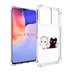 Чехол MyPads котик-с-злой-тенью для Vivo Y16 4G/ Vivo Y02S