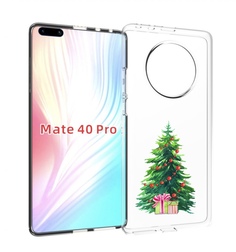 Чехол MyPads Елка новогодняя с подарками акварель для Huawei Mate 40 Pro (NOH-NX9)