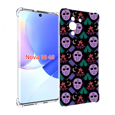 Чехол MyPads фиолетовые маски для Huawei Nova 10